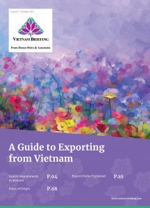 Exporting from vn“ width =” 216“高度=” 300“ srcset =” https://www.vietnam-briefing.comhttp://www.roboind.com/uploads/2021/2021/10/exporting-vn-vn-216x300.jpg 216w， https://www.vietnam-briefing.comhttp://www.roboind.com/uploads/2021/10/exporting-vn-737x1024.jpg 737W， https://www.vietnam-briefing.comhttp://www.roboind.com/uploads/2021/10/exporting-vn-768x1068.jpg 768W， https://www.vietnam-briefing.comhttp://www.roboind.com/uploads/2021/10/exporting-vn-1105x1536.jpg 1105w， https://www.vietnam-briefing.comhttp://www.roboind.com/uploads/2021/10/exporting-vn-1473x2048.jpg 1473w，https：///www.vietnam-briefing.comhttp://www.roboind.com/uploads/2021/10/exporting-vn-scaled.jpg 1841W“ sizes =”（max-width：216px）100VW，216px，216px“/> </> </> </> </strong> </p>
<ul>
<li style =“ text-align：left;”>越南的导出要求</li>
<li>原产规则</li>
<li>解释的出口职责</li>
</ul>
<p>越南遵循以出口为主导的增长模式，将贸易自由化和投资激励措施相结合，以刺激面向出口的制造业。这使越南在过去十年中稳步加速增长，并成为领先的低成本采购目的地。</p>
<p>外部因素，例如美国 - 中国贸易紧张局势，以及该国对大流行的最初处理，都促成了最近以外国直接投资为主导的增长趋势的尖峰。越南在2021年前四个月中对美国的出口同比增长50％，使美国成为越南商品的最大进口商。另一个吸引人的因素是越南密集的自由贸易协定网络（FTA），这使其具有竞争力XPORT HUB。关键贸易安排包括最近批准的欧盟 - 越南自由贸易协定（EVFTA），英国 - 越南自由贸易协定（UKVFTA）以及跨太平洋伙伴关系（CPTPP）的综合和进步协议。</p>。
<p>外国投资者对以出口为导向的制造业和进入全球市场感兴趣的外国投资者可能会考虑亚洲的低成本目的地，例如越南，这是合适的或位于主要供应链附近的一部分或位于大型供应链附近。因此，了解越南的贸易环境和法规的知识将需要详细说明出口程序以利用激励措施并优化运营。</p>
<p>在本期越南简报中，我们详细介绍了越南的出口程序，其次是原籍规则指南。我们最终引入了交易者需要注意的职责，豁免和税率。</p>。
<p>本杂志基于Dezan Shira＆Associates在支持越南的外国企业的经验。对于mo关于如何计划搬迁到越南的信息和建议，请通过vietnam@dezshira.com与我们联系。</p>								</div>
								<!-- 常见问题开始 -->
								   
								 <!-- 常见问题结束 -->
							</div>
                            <div class=