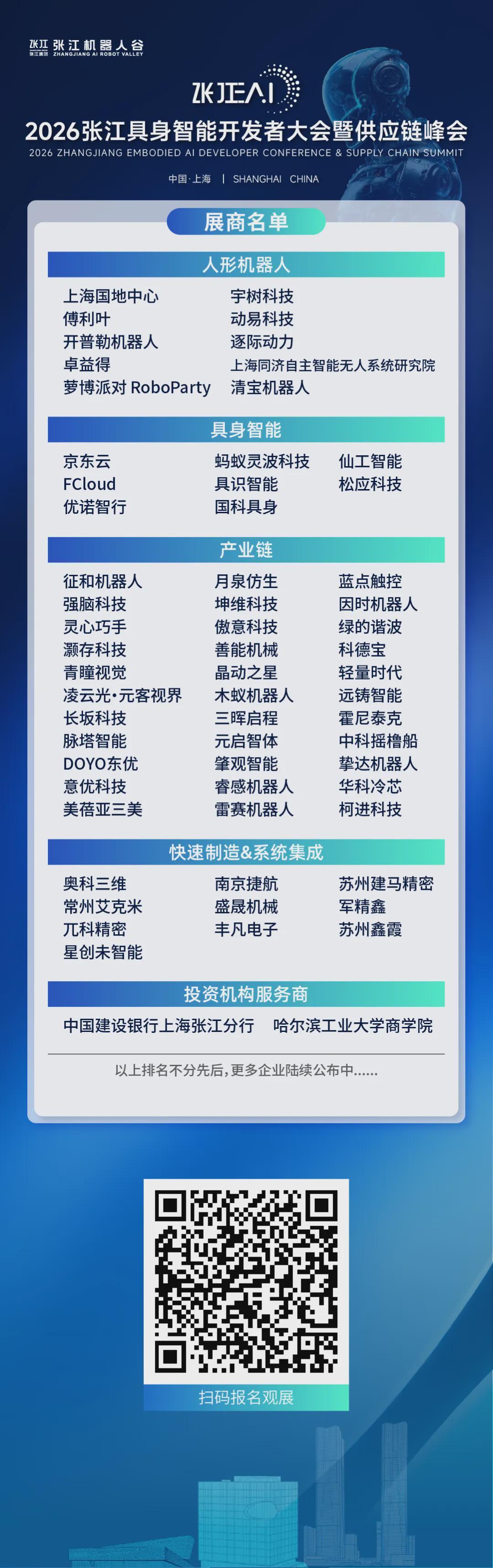 观展报名！70余家具身智能明星企业云集，2026张江EAI-张江具身智能开发者大会，邀您现场追踪最前沿突破(图2)