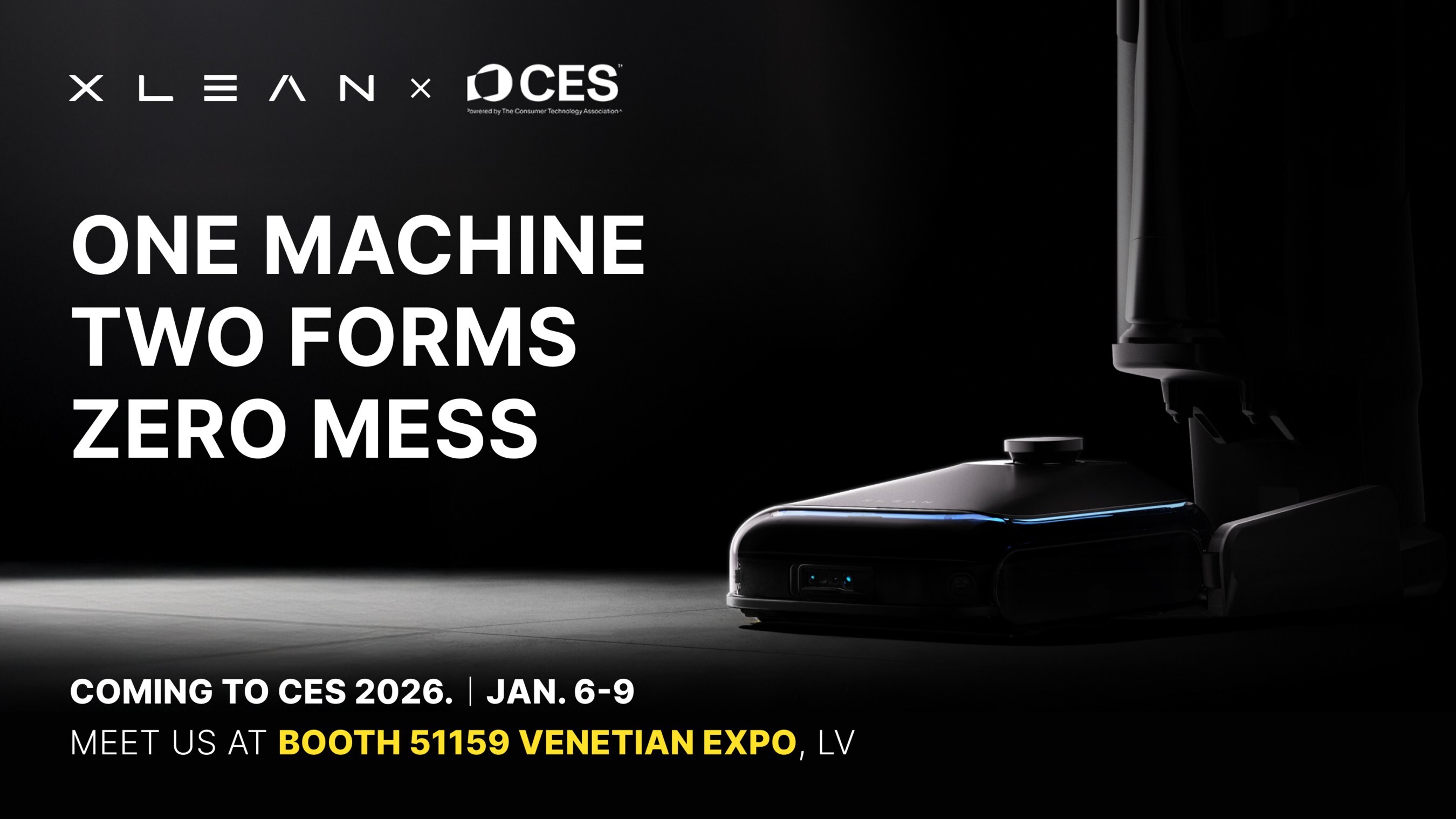 xLean 在 CES 2026 上推出全球首款可变形洗地机器人 TR1