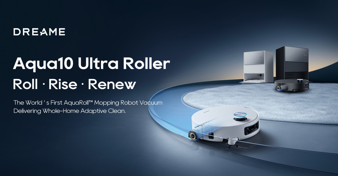 梦想科技推出Aqua10 Ultra Roller——全球首款带智能地毯保护功能的淡水拖地扫地机器人