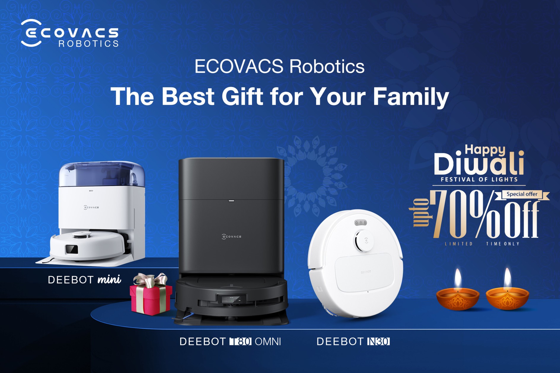 ECOVACS Robotics 在印度推出智能清洁机器人排灯节高达 70% 的折扣