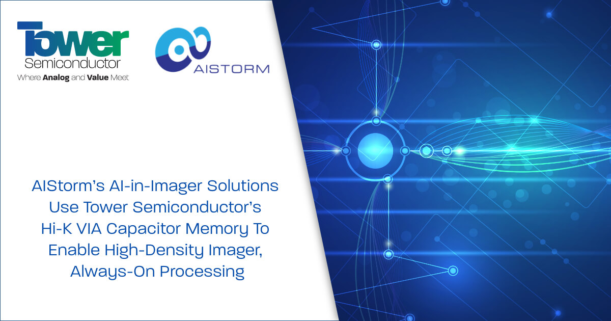 AIStorm 和 Tower Semiconductor 推出全球最快的人工智能成像仪 Cheetah HS，适用于超高速边缘应用