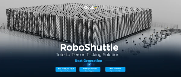 Geekplus推出RoboShuttle V5，配备全自动机械臂拣选，实现24/7仓库配送