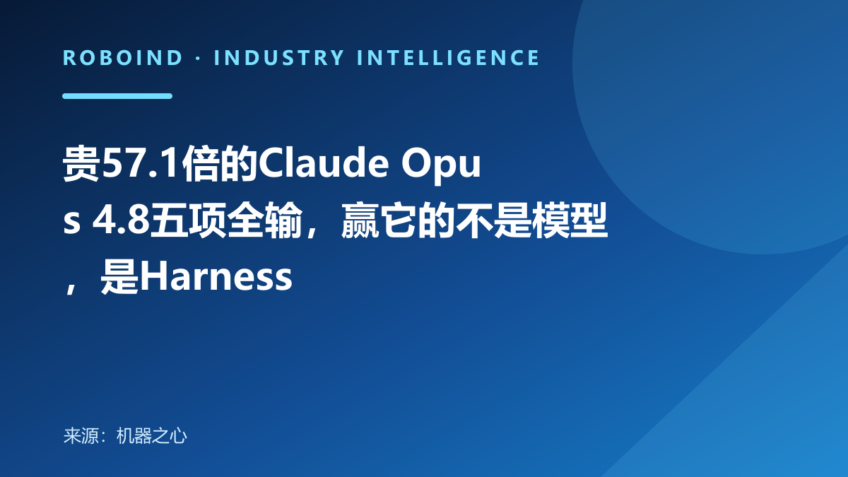 贵57.1倍的Claude Opus 4.8五项全输，赢它的不是模型，是Harness