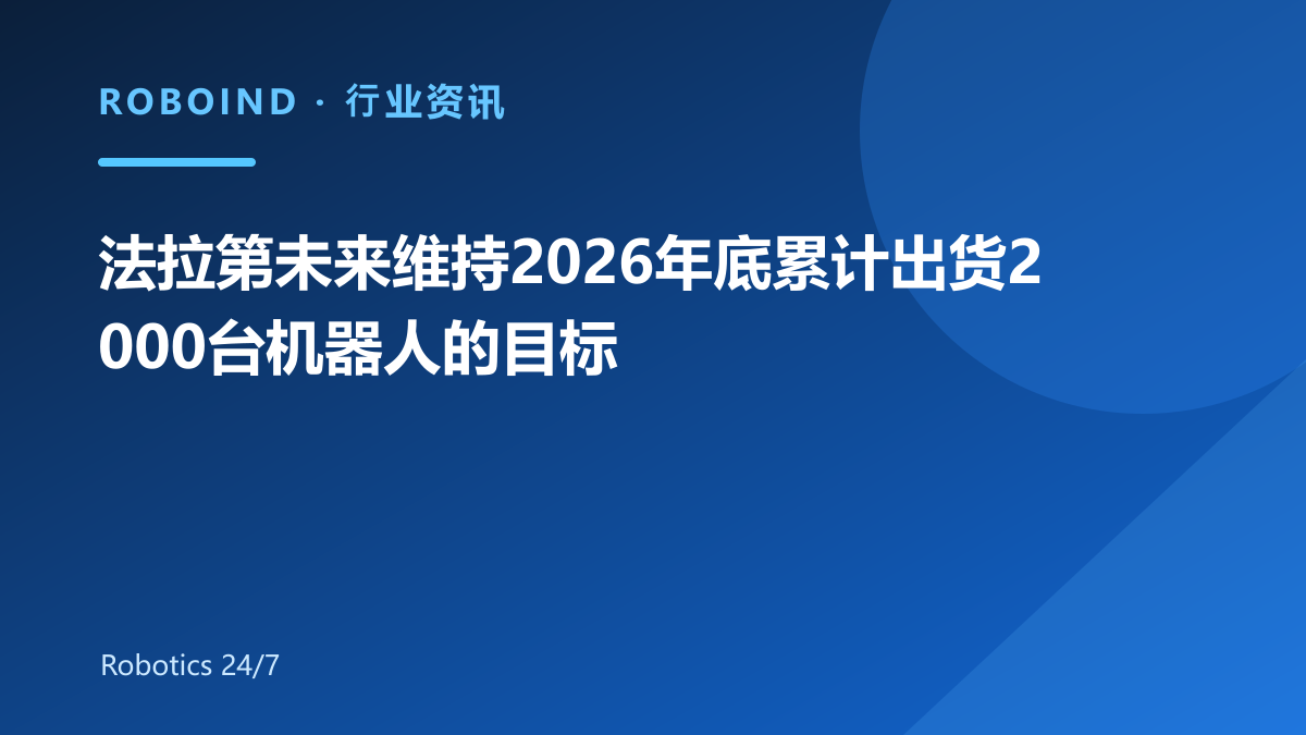 法拉第未来维持2026年底累计出货2000台机器人的目标