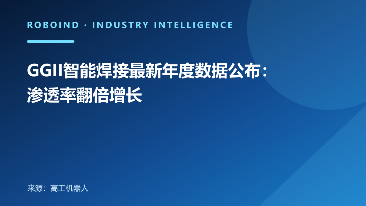 GGII智能焊接最新年度数据公布：渗透率翻倍增长