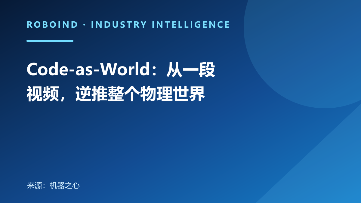 Code-as-World：从一段视频，逆推整个物理世界
