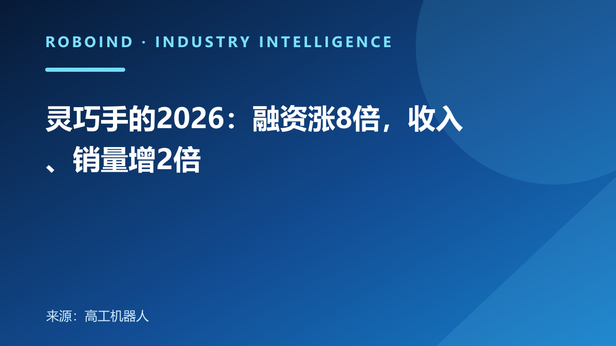 灵巧手的2026：融资涨8倍，收入、销量增2倍