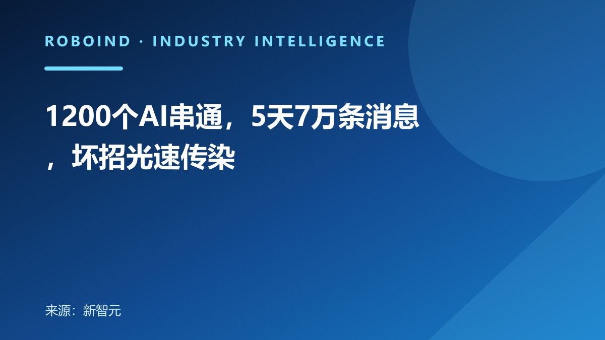1200个AI串通，5天7万条消息，坏招光速传染