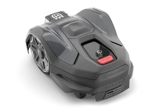 Husqvarna Automower® 305E NERA. Husqvarna Automower® 305E NERA. Top view of a Husqvarna robotic lawn mower showcasing its design.