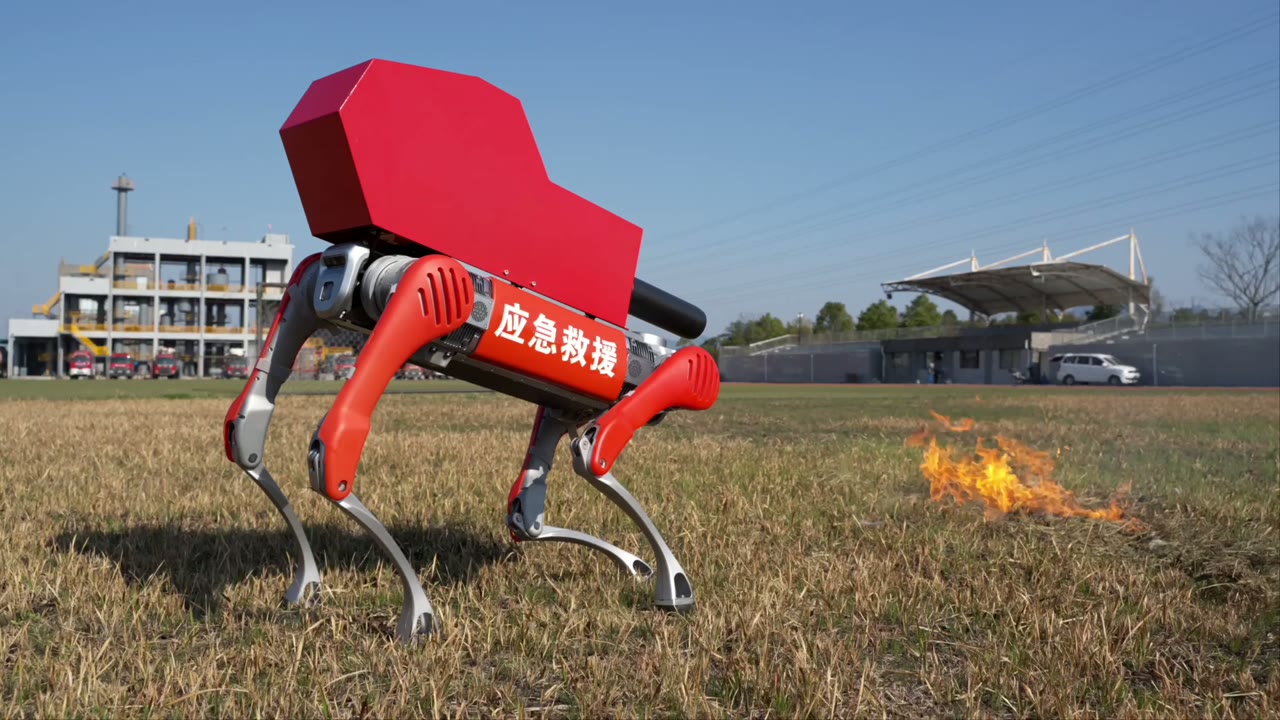 风力灭火四足机器人