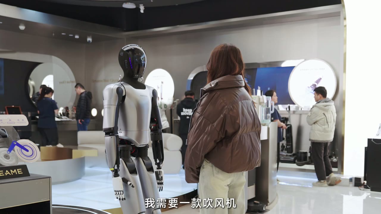 魔法原子人形机器人门店迎宾导购