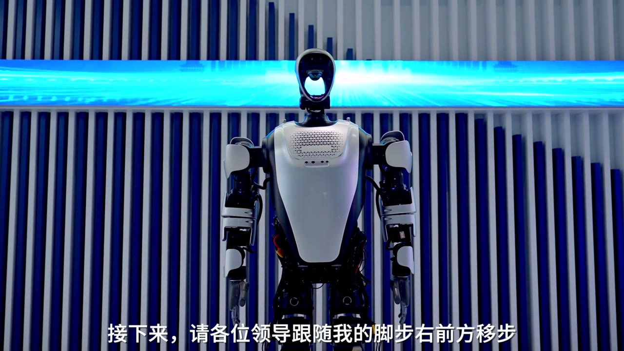 夸父人形机器人智能跟随演示