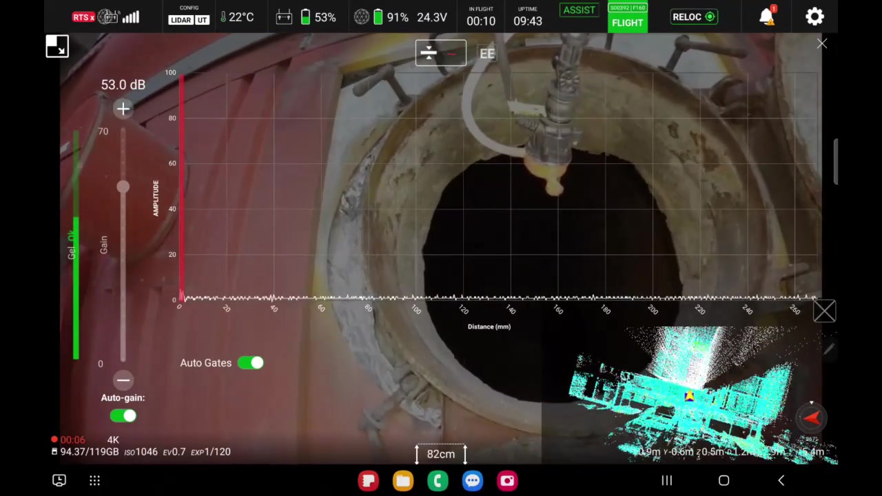 Flyability Elios 3 UT 执行锅炉超声测厚检查