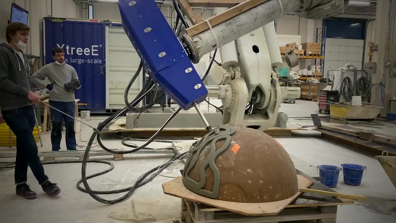 XtreeE机器人3D打印混凝土人工礁体穹顶