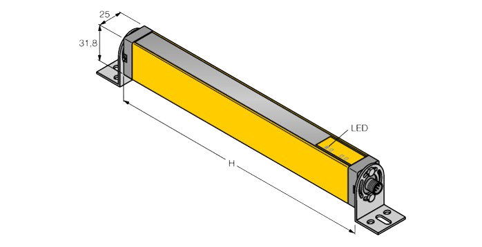 Personal protection light curtain - transmitter/receiver pair