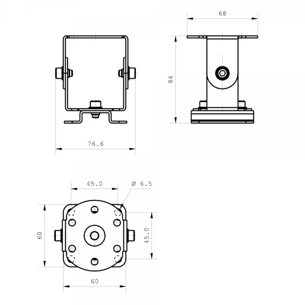 Semi-circle LED Machine luminaire SPOTLED II surface-mounted, 25° optics for flat light