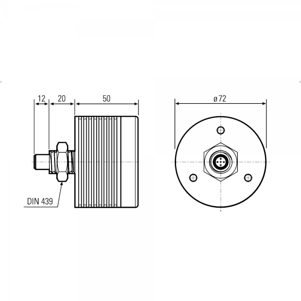 Semi-circle LED Machine luminaire SPOTLED II surface-mounted, 25° optics for flat light