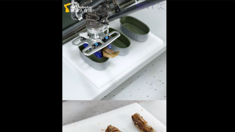 食品行业_鱼罐头装配_SRT软体机器人