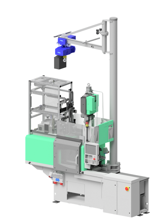 Automated insertion into injection molding machine