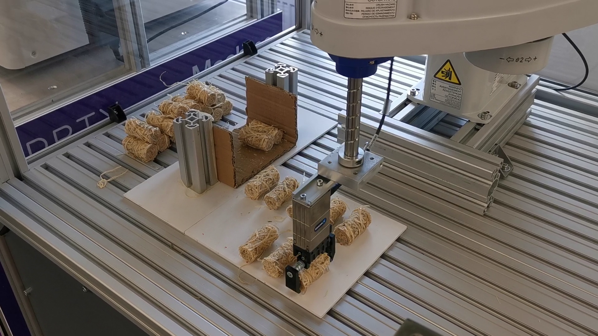 Automated packaging of barbecue lighter with a SCARA robot