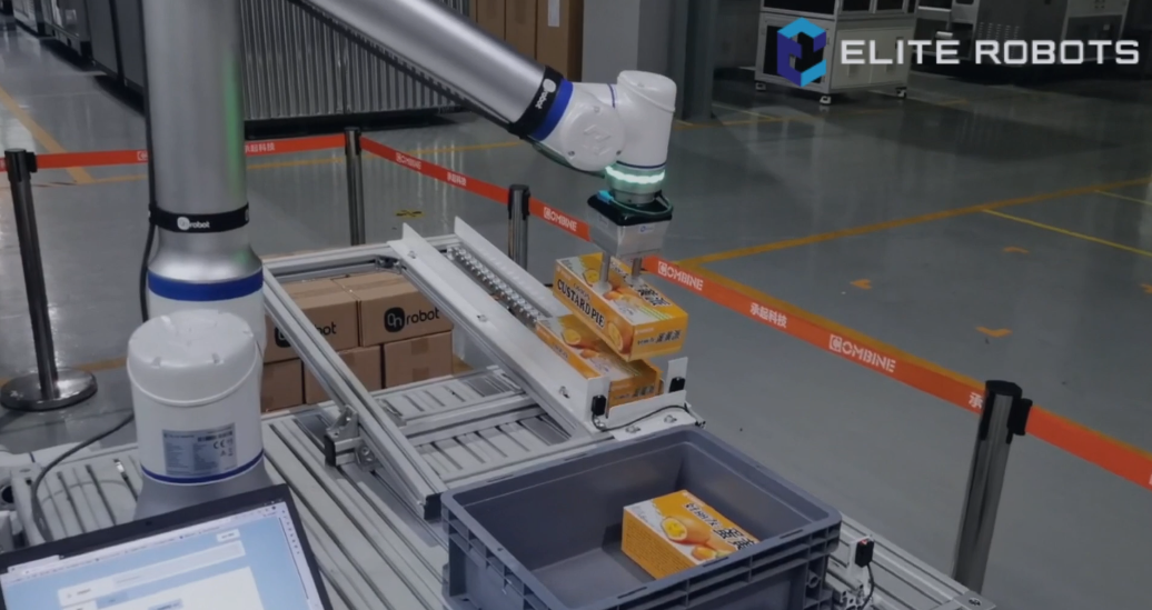 Elite Robots CS612 cobot performing CNC loading and unloading