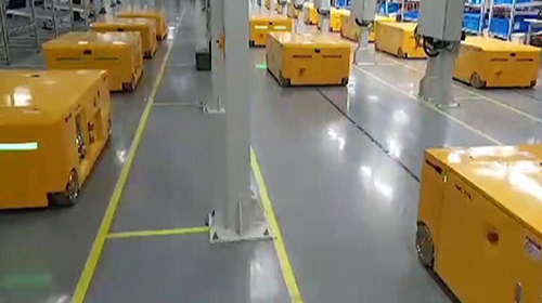 AGV柔性产线机器人锂电池PACK线装配项目案例视频_汇聚