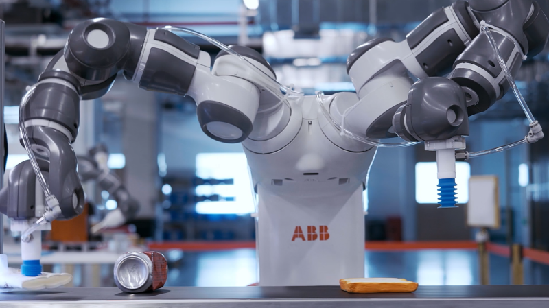 服务&娱乐行业_人工智能垃圾分类解决方案_ABB YuMi双臂协作机器人