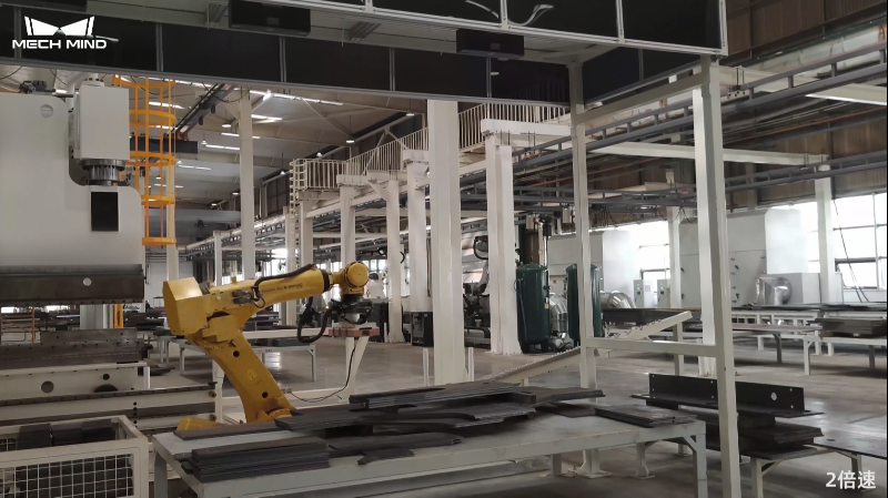 3D视觉引导钢板折弯上料_梅卡曼德