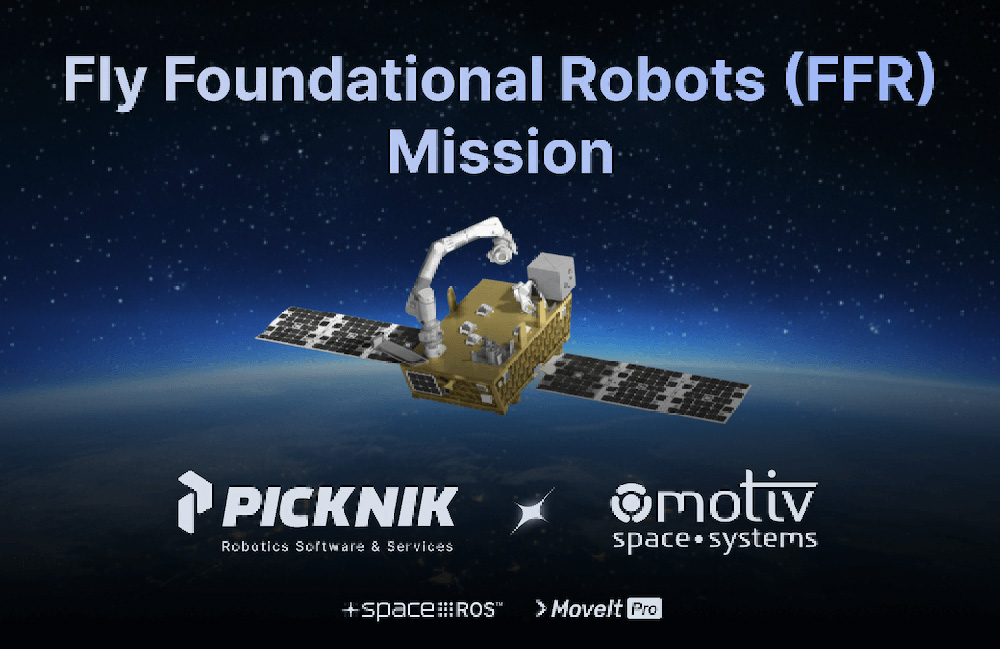 FFR 任务的插图。PickNik 和 Motiv 正在合作进行太空操纵。
